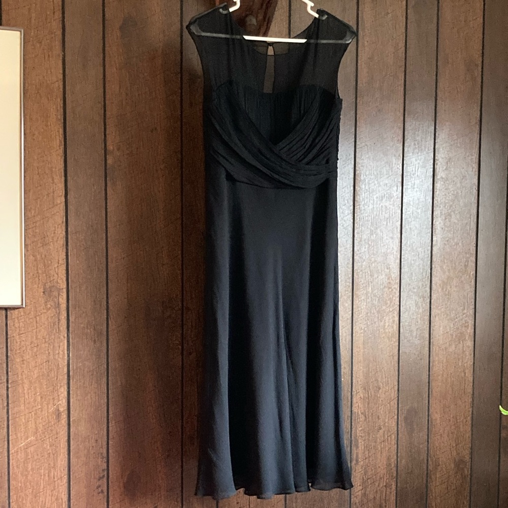 Suite 7 Black Silk Evening Dress, Size 8